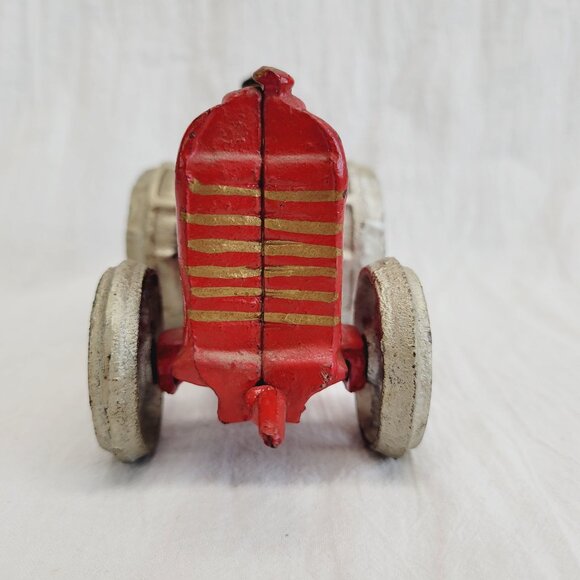 Vintage Cast Iron Tractor Toy - Tractor Cast Iron Toy - Vintage Farmer on Tracto - Picture 7 of 8